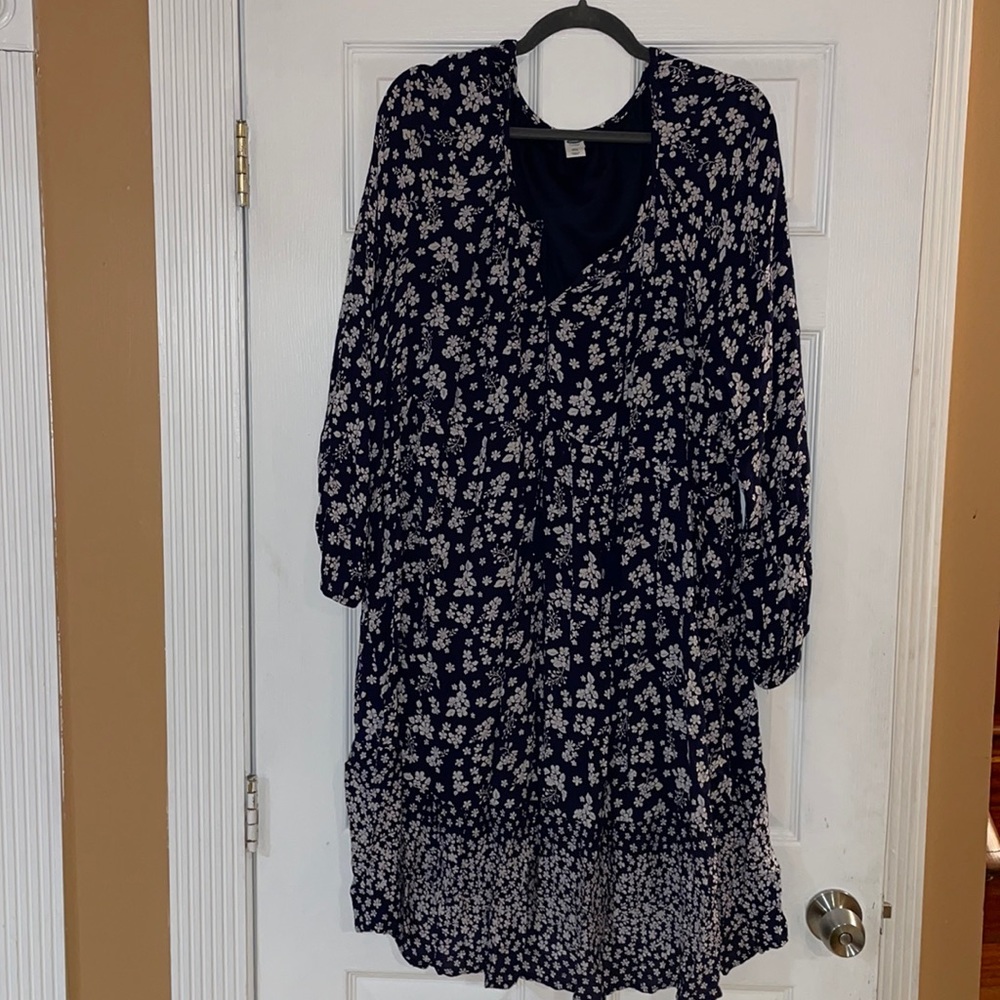 Blue floral print flowy dress-Old Navy-XXL